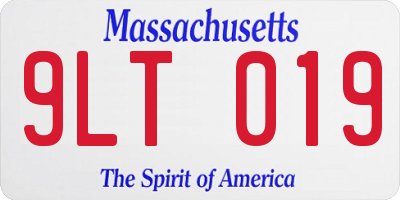 MA license plate 9LT019