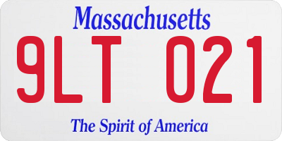 MA license plate 9LT021
