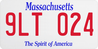 MA license plate 9LT024