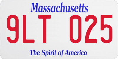 MA license plate 9LT025