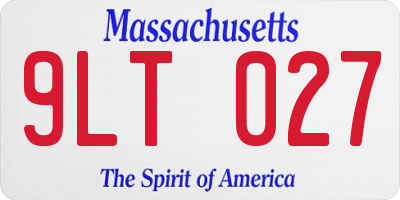 MA license plate 9LT027