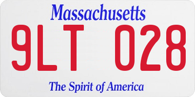 MA license plate 9LT028