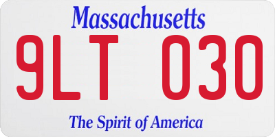 MA license plate 9LT030