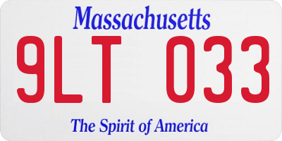 MA license plate 9LT033