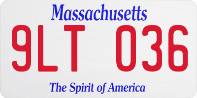 MA license plate 9LT036
