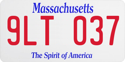 MA license plate 9LT037