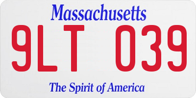 MA license plate 9LT039
