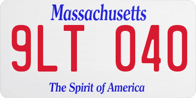 MA license plate 9LT040
