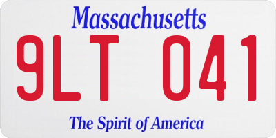 MA license plate 9LT041