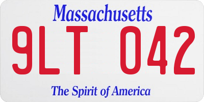 MA license plate 9LT042
