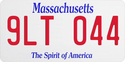 MA license plate 9LT044