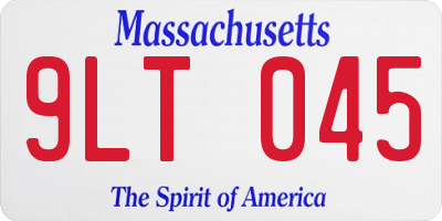MA license plate 9LT045