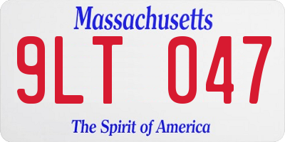MA license plate 9LT047
