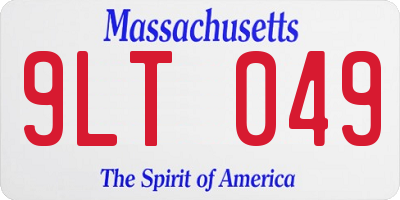 MA license plate 9LT049