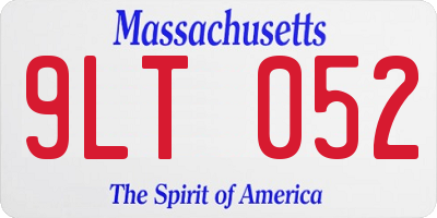 MA license plate 9LT052
