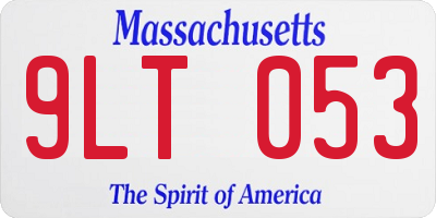 MA license plate 9LT053