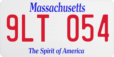 MA license plate 9LT054