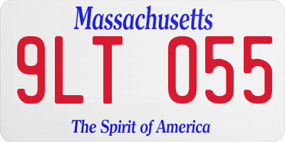 MA license plate 9LT055