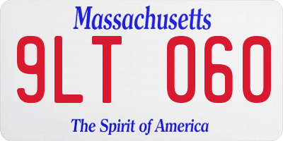 MA license plate 9LT060