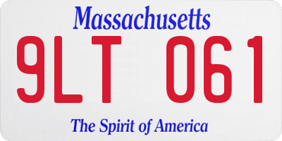 MA license plate 9LT061