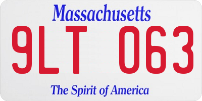 MA license plate 9LT063