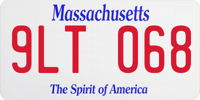 MA license plate 9LT068
