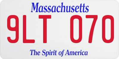 MA license plate 9LT070