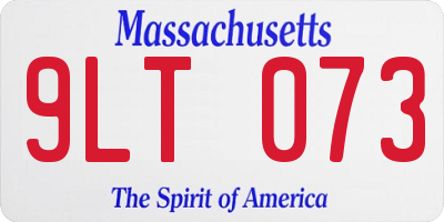 MA license plate 9LT073