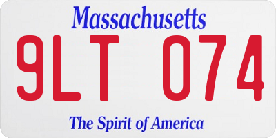 MA license plate 9LT074