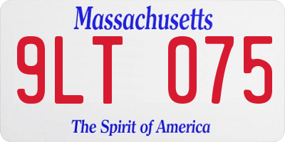 MA license plate 9LT075