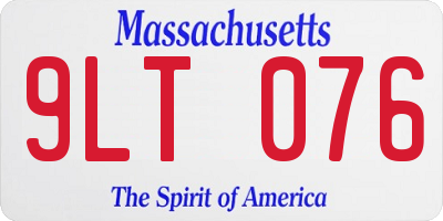 MA license plate 9LT076