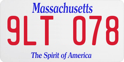 MA license plate 9LT078