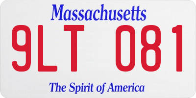 MA license plate 9LT081