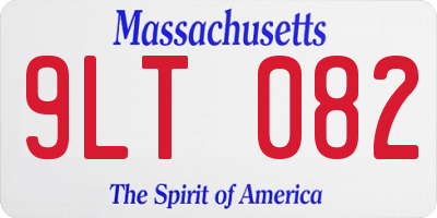 MA license plate 9LT082