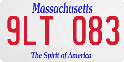 MA license plate 9LT083