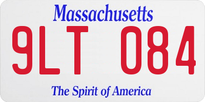 MA license plate 9LT084
