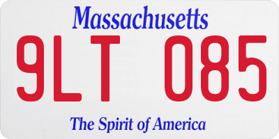 MA license plate 9LT085