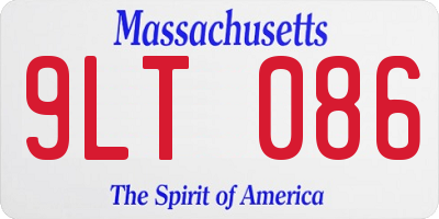 MA license plate 9LT086