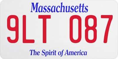 MA license plate 9LT087