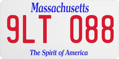 MA license plate 9LT088