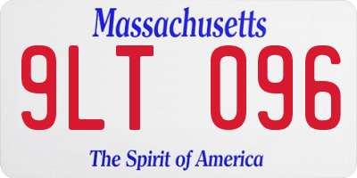 MA license plate 9LT096