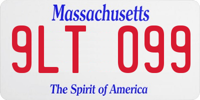 MA license plate 9LT099