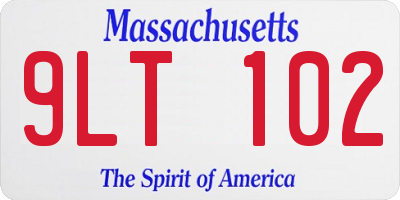 MA license plate 9LT102