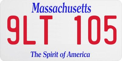 MA license plate 9LT105