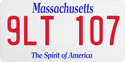 MA license plate 9LT107