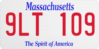MA license plate 9LT109
