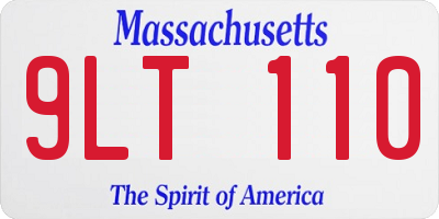 MA license plate 9LT110