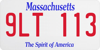 MA license plate 9LT113