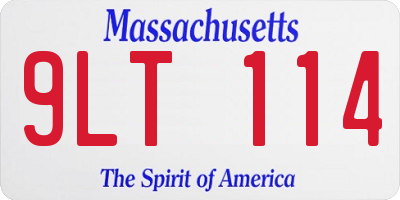 MA license plate 9LT114
