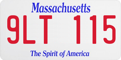 MA license plate 9LT115